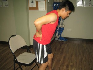 Temporary, severe pain in the region of the back. Shows that body is suffering from strain 
