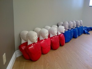 CPR/AED training mannequins